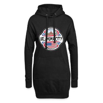 Oklahoma City États-Unis Drapeau des États-Unis Voyage Souven - Sweat-shirt à capuche long Femme - noir - Devant