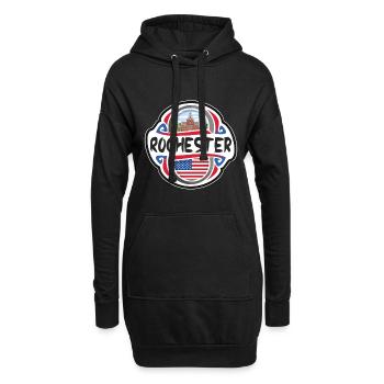 Rochester USA Drapeau des États-Unis Souvenir de voyage B - Sweat-shirt à capuche long Femme - noir - Devant