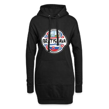 Bratislava Slowakei Flagge Reise Souvenir Abzeichen Sta - Hoodie-Kleid - Schwarz - Vorne