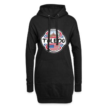 Toledo USA Drapeau des États-Unis Souvenir de voyage Badg - Sweat-shirt à capuche long Femme - noir - Devant