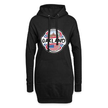 Oakland USA Vereinigte Staaten Flagge Reise Souvenir Bad - Hoodie-Kleid - Schwarz - Vorne