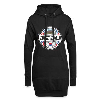 Jeju Südkorea Flagge Abzeichen Reise Souvenir Briefmarke - Hoodie-Kleid - Schwarz - Vorne