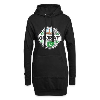Gujrat Pakistan Drapeau Badge Voyage Souvenir Timbre - Sweat-shirt à capuche long Femme - noir - Devant