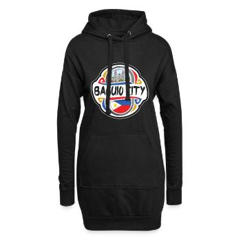 Baguio City Philippines Drapeau Souvenir de Voyage Badge - Sweat-shirt à capuche long Femme - noir - Devant