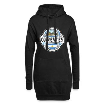 Corrientes Argentine Drapeau Voyage Souvenir Badge St - Sweat-shirt à capuche long Femme - noir - Devant