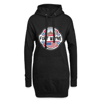 Fort Wayne USA Vereinigte Staaten Flagge Reisesouvenir - Hoodie-Kleid - Schwarz - Vorne