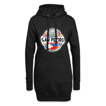 San Pedro Philippines Drapeau Voyage Souvenir Badge S - Sweat-shirt à capuche long Femme - noir - Devant