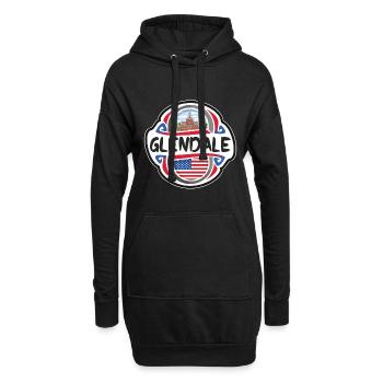 Glendale USA Drapeau des États-Unis Souvenir de voyage Ba - Sweat-shirt à capuche long Femme - noir - Devant