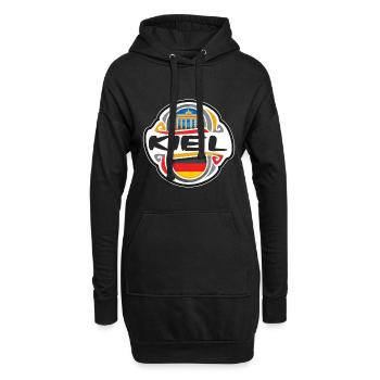 Kiel Allemagne Drapeau Badge Voyage Souvenir Timbre - Sweat-shirt à capuche long Femme - noir - Devant