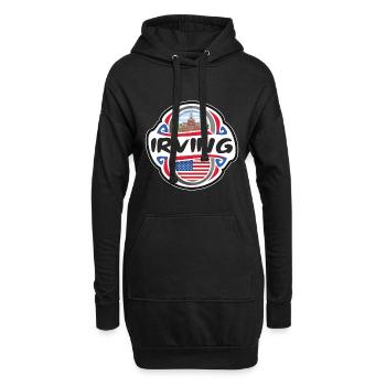 Irving USA Drapeau des États-Unis Souvenir de voyage Badg - Sweat-shirt à capuche long Femme - noir - Devant