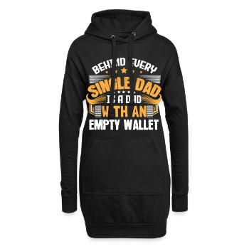 Idée cadeau de fête des pères père célibataire - Sweat-shirt à capuche long Femme - noir - Devant