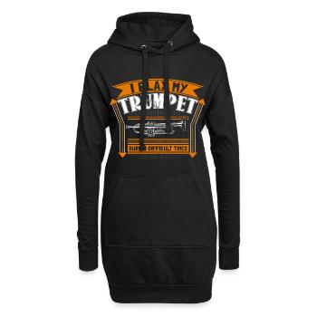 Trompette Trompette Concert Idée Cadeau - Sweat-shirt à capuche long Femme - noir - Devant