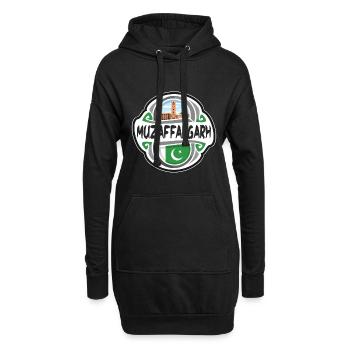 Muzaffargarh Pakistan Drapeau Voyage Souvenir Badge S - Sweat-shirt à capuche long Femme - noir - Devant