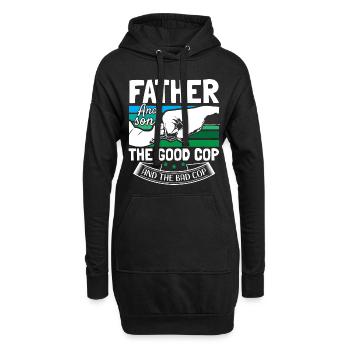 Vater Sohn Eltern Familie - Hoodie-Kleid - Schwarz - Vorne