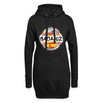 Badajoz Espagne Drapeau Badge Voyage Souvenir Timbre - Sweat-shirt à capuche long Femme - noir - Devant
