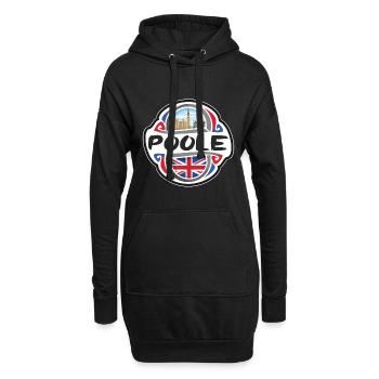 Poole Uk Royaume-Uni Drapeau Voyage Souvenir Badge - Sweat-shirt à capuche long Femme - noir - Devant