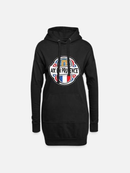Aix en Provence Frankreich Flagge Reise Souvenir Abzeichen - Hoodie-Kleid - Schwarz