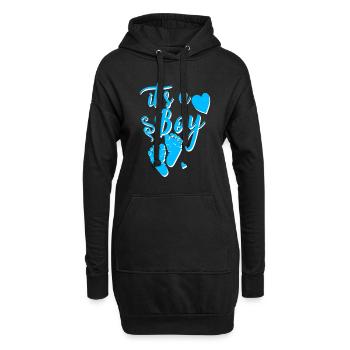 it s a boy 04 - Hoodie-Kleid - Schwarz - Vorne