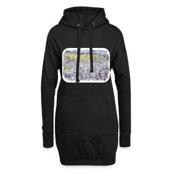 Irlande Royaume-Uni Aquarelle Esquisse Dessinée à la main Peinture - Sweat-shirt à capuche long Femme - noir - Devant