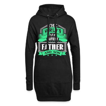Vater und Sohn - Hoodie-Kleid - Schwarz - Vorne
