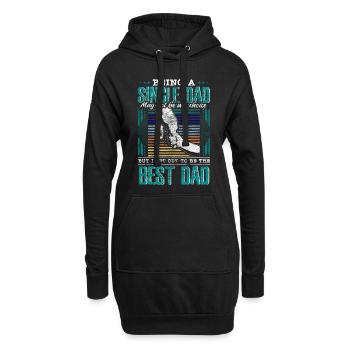 Cadeau père fille monoparental - Sweat-shirt à capuche long Femme - noir - Devant