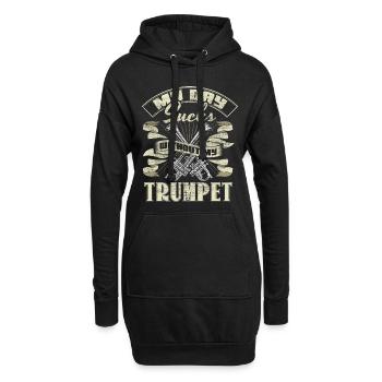 Trompete Trompetenspieler Kapelle Geschenkidee - Hoodie-Kleid - Schwarz - Vorne