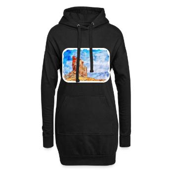 Arizona USA Aquarelle Dessin Dessin Illustration - Sweat-shirt à capuche long Femme - noir - Devant