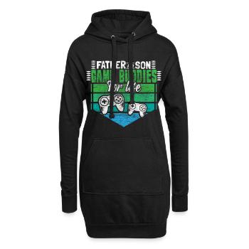 Famille père et fils - Sweat-shirt à capuche long Femme - noir - Devant