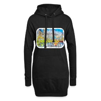 Belgique Repère Aquarelle Esquisse Dessin de Peinture - Sweat-shirt à capuche long Femme - noir - Devant