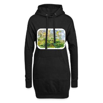 Angleterre Royaume-Uni Aquarelle Esquisse Dessinée à la main Peinture - Sweat-shirt à capuche long Femme - noir - Devant