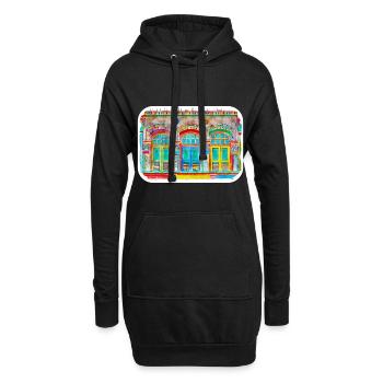 Indien Wahrzeichen Aquarell Skizze Farbe Illustratio - Hoodie-Kleid - Schwarz - Vorne