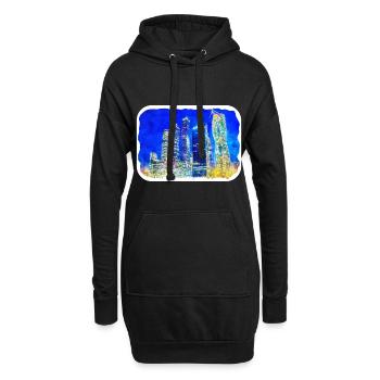 Moskau Russland Aquarell Skizze gezeichnete Zeichnung - Hoodie-Kleid - Schwarz - Vorne