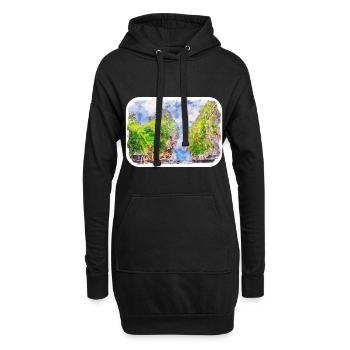 Thaïlande Aquarelle Esquisse Dessinée à la Main Illustration - Sweat-shirt à capuche long Femme - noir - Devant