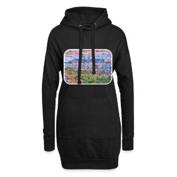 Europa Aquarellskizze Handgezeichnete Illustration - Hoodie-Kleid - Schwarz - Vorne