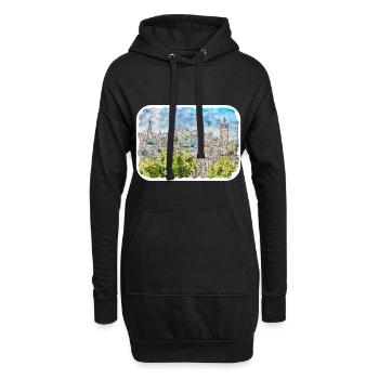 Edinburgh Schottland UK Aquarell Skizze gezeichnet Schmerz - Hoodie-Kleid - Schwarz - Vorne