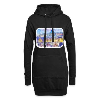 Rom Italien Aquarell Skizze Gemälde Illustration - Hoodie-Kleid - Schwarz - Vorne