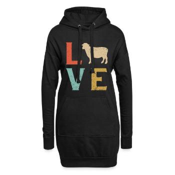 Ich mag Schafe T-Shirt Schafe - Hoodie-Kleid - Schwarz - Vorne