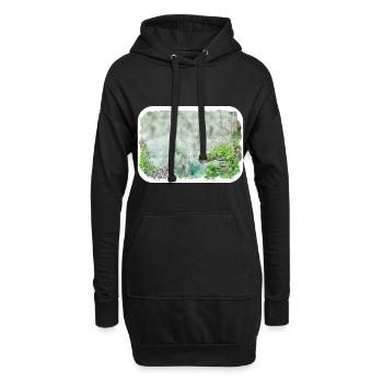 Esquisse d’aquarelle de Chine Illustration dessinée à la main - Sweat-shirt à capuche long Femme - noir - Devant