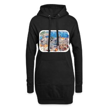 Dubrovnik Kroatien Aquarell Skizze Illustration - Hoodie-Kleid - Schwarz - Vorne