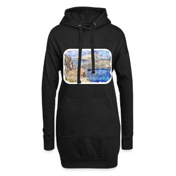 Norvège Aquarelle Esquisse Dessinée à la main Illustration - Sweat-shirt à capuche long Femme - noir - Devant
