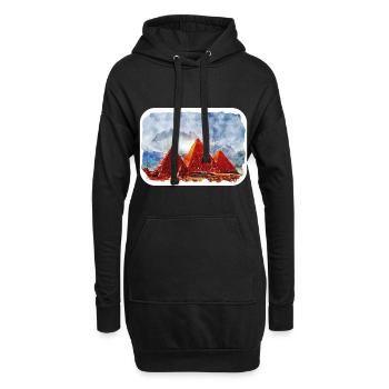 Kairo Ägypten Aquarell Skizze Gezeichnete Illustration - Hoodie-Kleid - Schwarz - Vorne