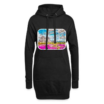Japan Aquarellskizze Handgezeichnete Illustration - Hoodie-Kleid - Schwarz - Vorne