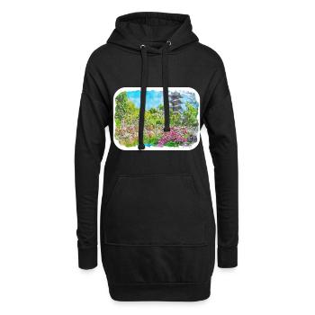 Kyoto Japan Aquarell Skizze gezeichnete Illustration - Hoodie-Kleid - Schwarz - Vorne