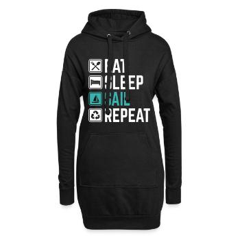 Manger Sommeil voile Répéter T-shirt voilier voilier - Sweat-shirt à capuche long Femme - noir - Devant