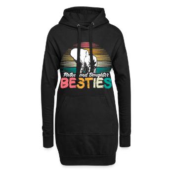Mère et fille Cadeau d’amour de la fête des mères - Sweat-shirt à capuche long Femme - noir - Devant