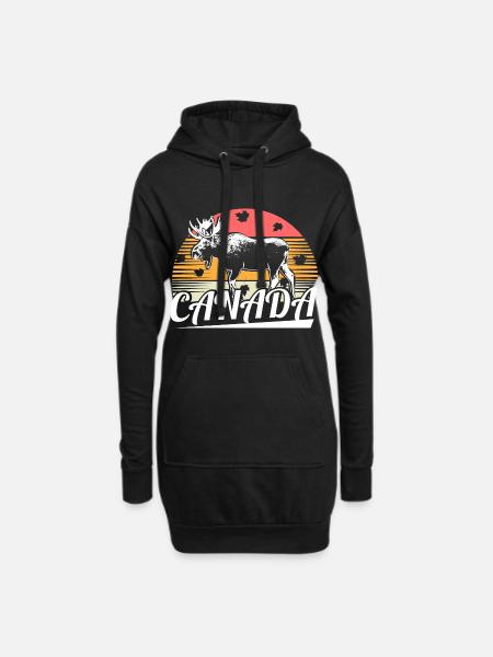Nation du wapiti du Canada - Sweat-shirt à capuche long Femme - noir