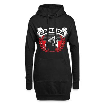 Cadeau du drapeau de la feuille d’érable du Canada - Sweat-shirt à capuche long Femme - noir - Devant