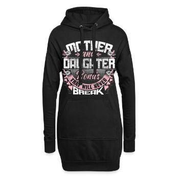 Mutter Tochter Eltern - Hoodie-Kleid - Schwarz - Vorne