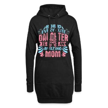 Mutter Tochter Beste Freunde Kind - Hoodie-Kleid - Schwarz - Vorne