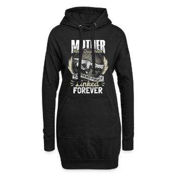 Mère et fille Fête des mères Amour - Sweat-shirt à capuche long Femme - noir - Devant